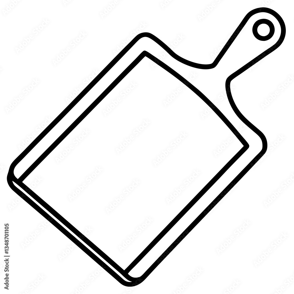 Clean and Minimal Cutting Board Line Art Clean and Minimal Cutting Board Line Art
