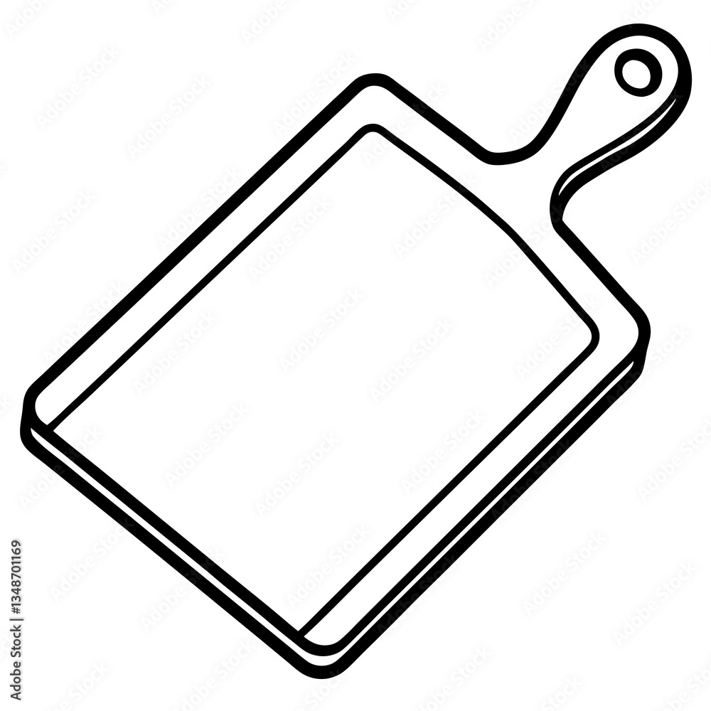 Clean and Minimal Cutting Board Line Art
