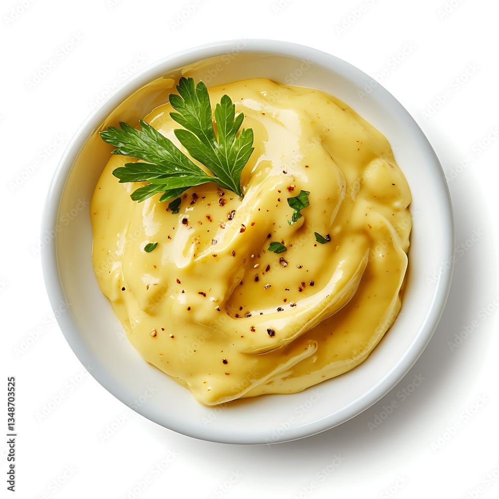 Mustard Sauce in a Bowl Ready to Serve, Close-up Shot Mustard Sauce in a Bowl Ready to Serve, Close-up Shot