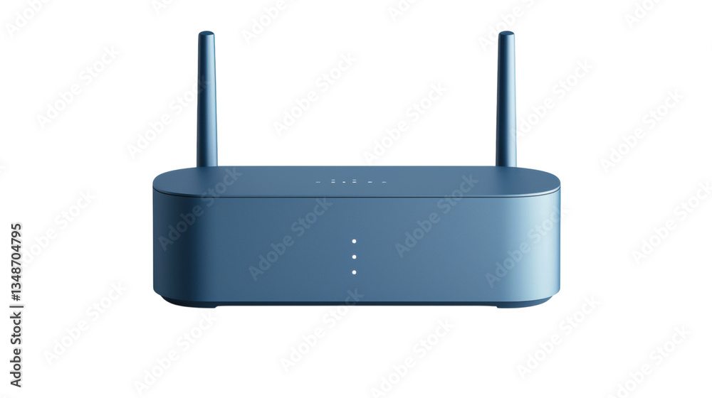 isolated transparent Background. modern blue Wi Fi router with antennas, designed for efficient connectivity and signal strength isolated transparent Background. modern blue Wi Fi router with antennas, designed for efficient connectivity and signal strength