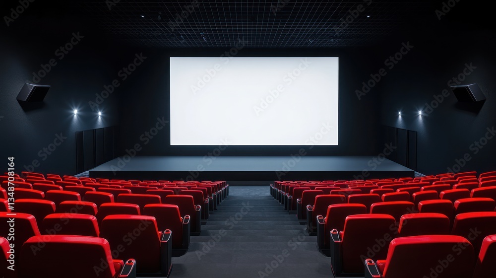 Fototapeta premium Empty Movie Theater: Awaiting the Show