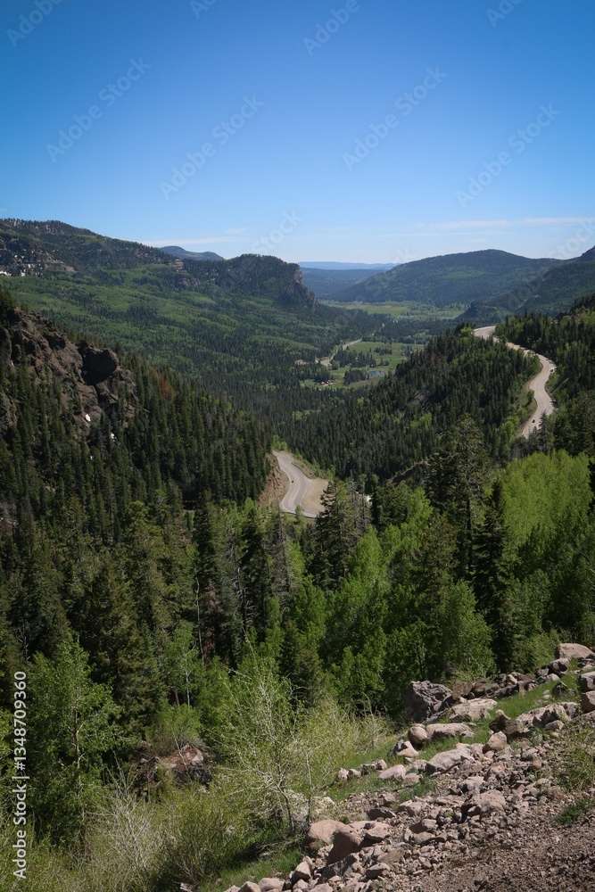 Fototapeta premium Winding Road Through Green Mountains