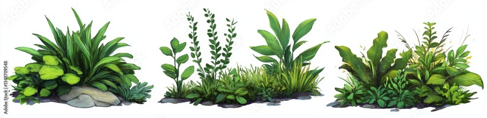 Fototapeta premium Lush Green Plant Clusters