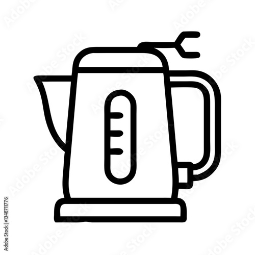 Electric Kettle Icon in minimalist black and white design