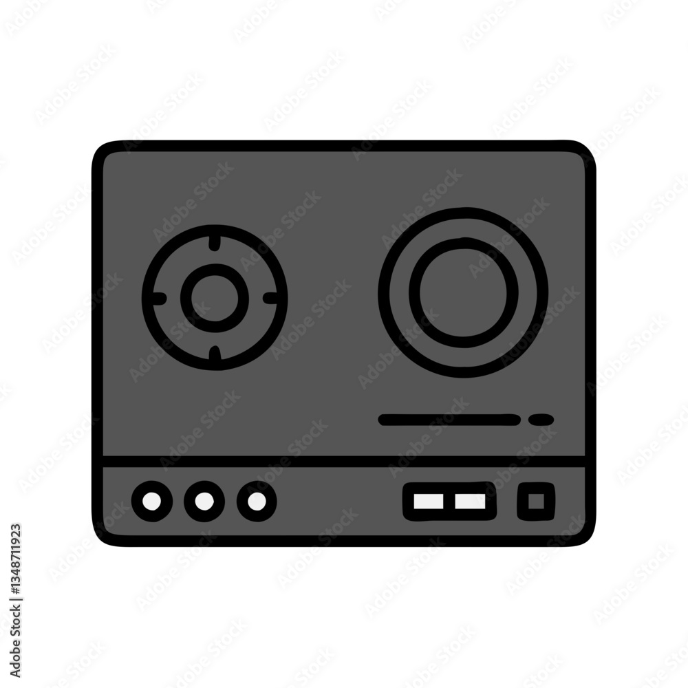 Induction Cooker Icon in simple black and white design Induction Cooker Icon in simple black and white design