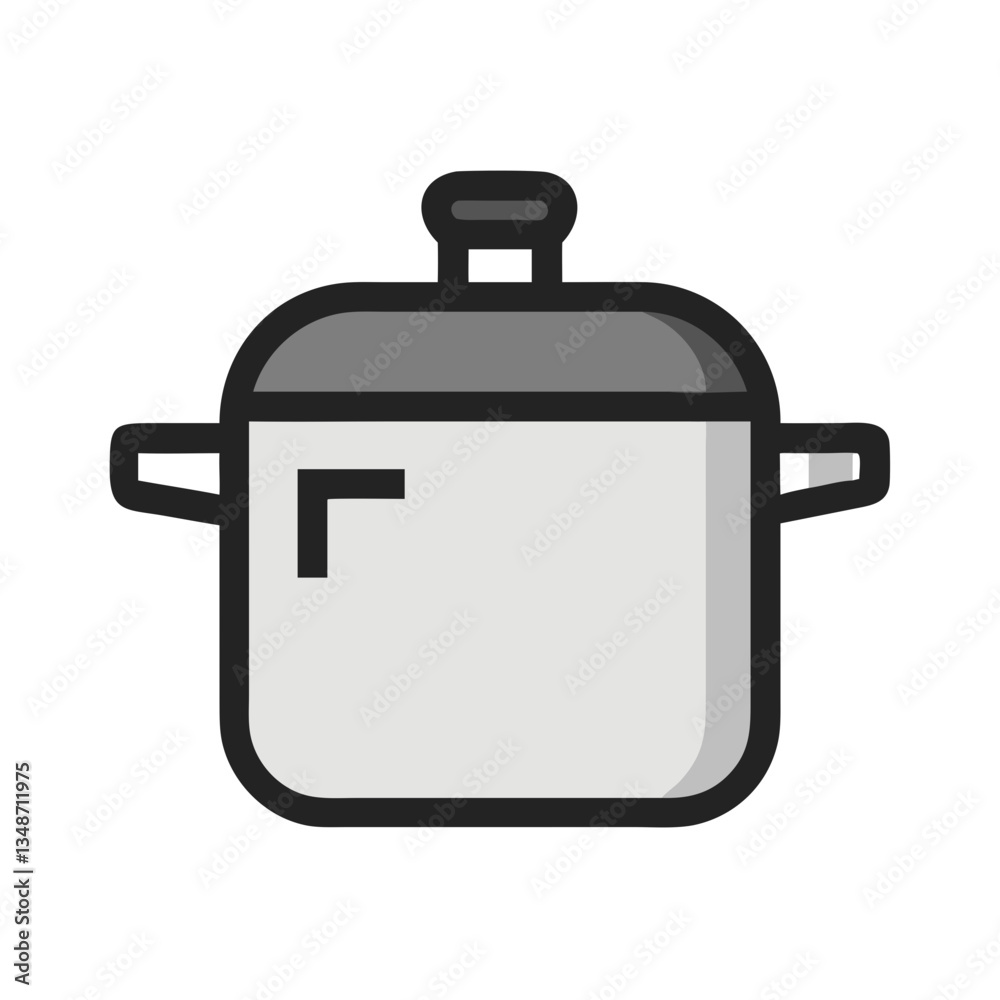 Pressure Cooker Icon in flat design against a white background Pressure Cooker Icon in flat design against a white background