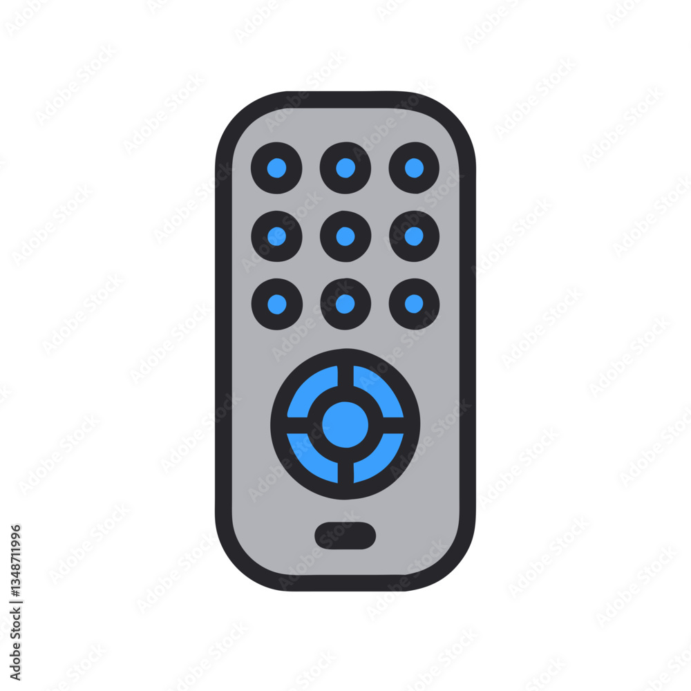 Remote Control Icon in gray and blue design Remote Control Icon in gray and blue design