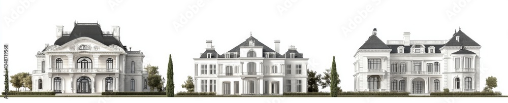 Naklejka premium Elegant European-style mansions