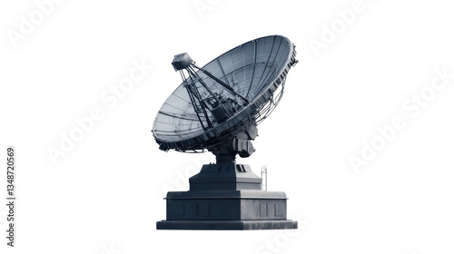 Radar system tracking device isolated on white background 