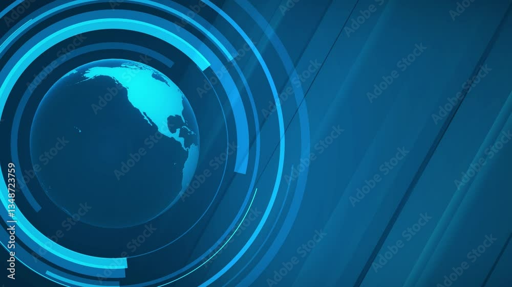 Abstract blue globe background loop
