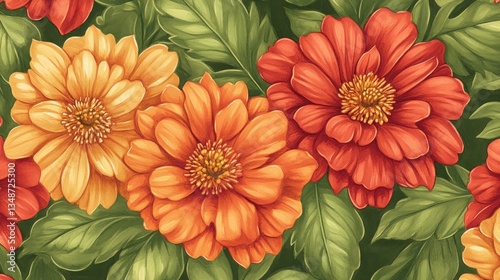 Autumn Floral Pattern Background