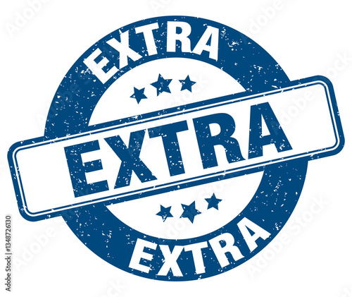 extra stamp. extra label. round grunge sign