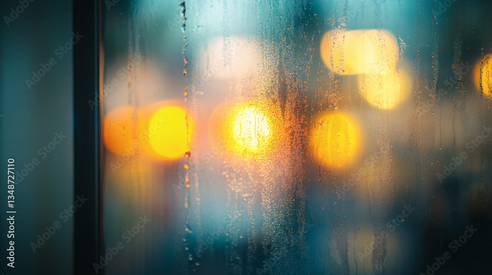 Rainy Window With Abstract Bokeh Lights In An Urban Setting With Blurred City Lights And Vibrant Colors Rainy Window With Abstract Bokeh Lights In An Urban Setting With Blurred City Lights And Vibrant Colors