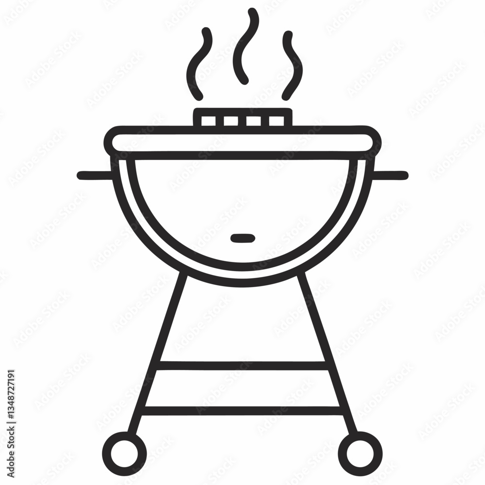 Barbeque outline icon on white background
Barbeque outline icon on white background