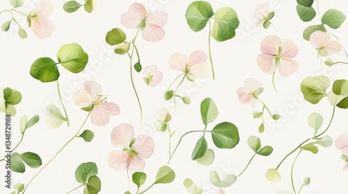 Delicate Floral Pattern on White Background (2)
