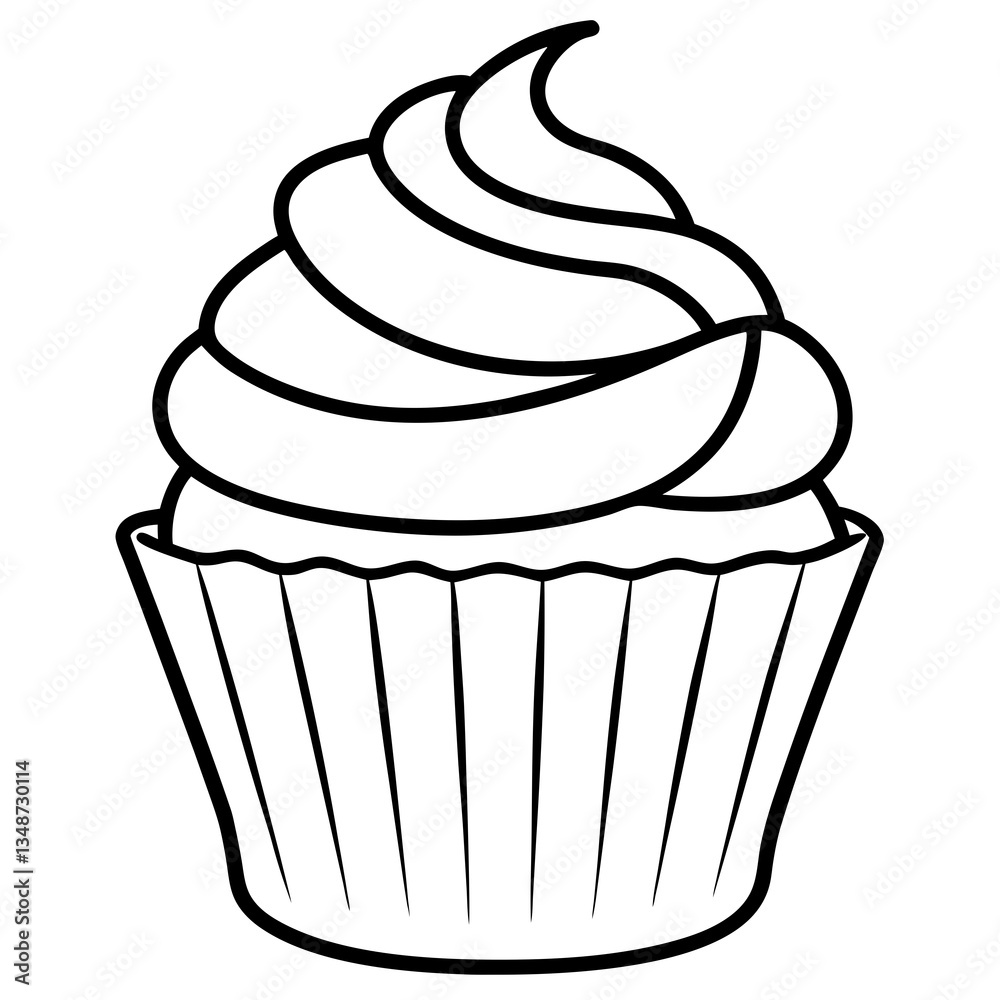 Creative Cupcake Line Art Design for Vectors Creative Cupcake Line Art Design for Vectors