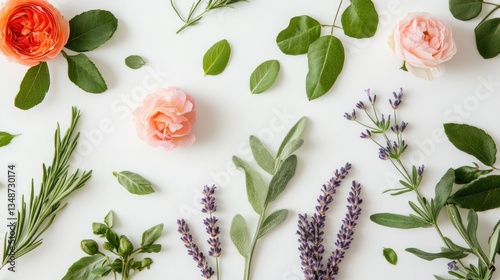 Floral Arrangement on White Background (1)