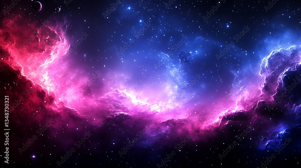 Fototapeta premium A beautiful depiction of celestial nebulas and vast cosmos above
