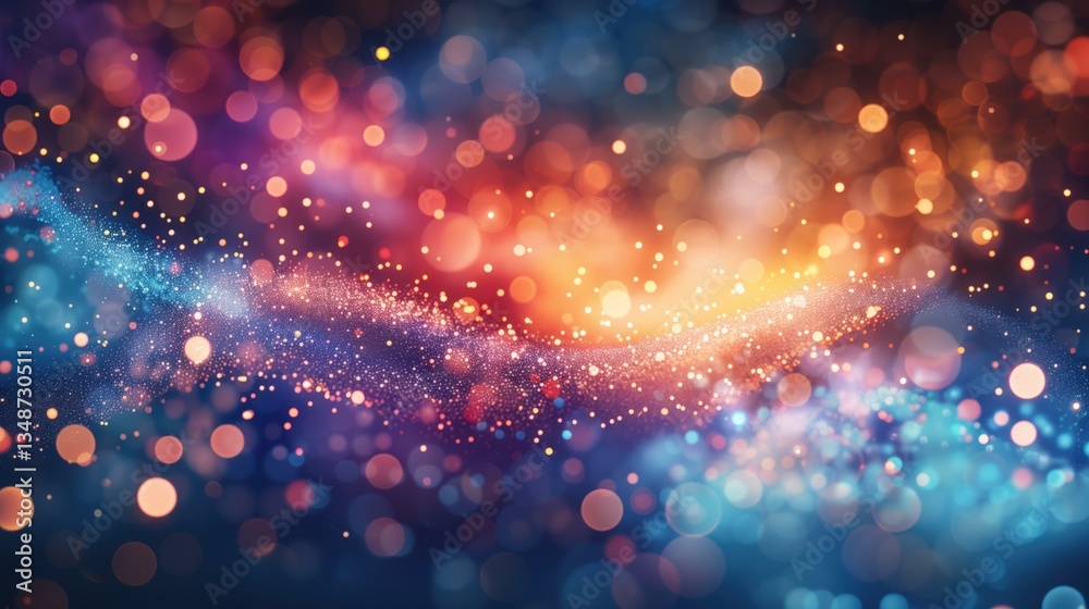 Abstract Festive Background with Glittering Lights