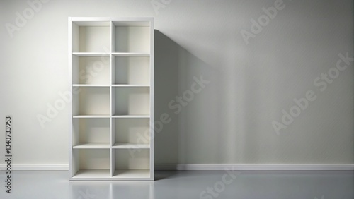 Clean White 10-Shelf Bookcase Mockup - Perfect for Product Display and Interior Design