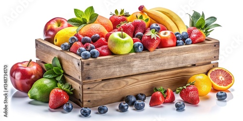 Colorful Fruit Box Mockup: Fresh Produce Packaging Design