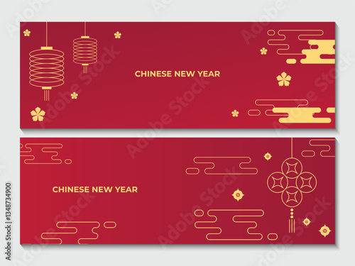 Modern banners template for chinese new year festival celebration