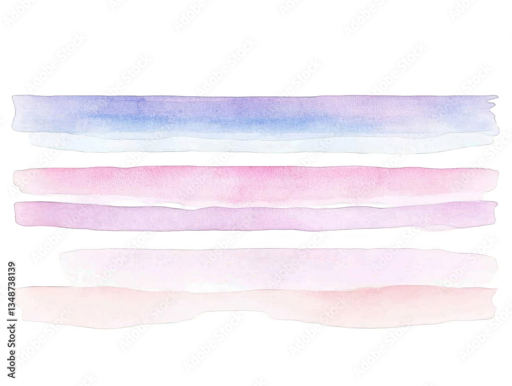 Abstract Watercolor Brushstroke Background In Striking Hues Of Pink Purple And Blue Horizontal Composition With Decorative Texture And Modern Design Elements Abstract Watercolor Brushstroke Background In Striking Hues Of Pink Purple And Blue Horizontal Composition With Decorative Texture And Modern Design Elements