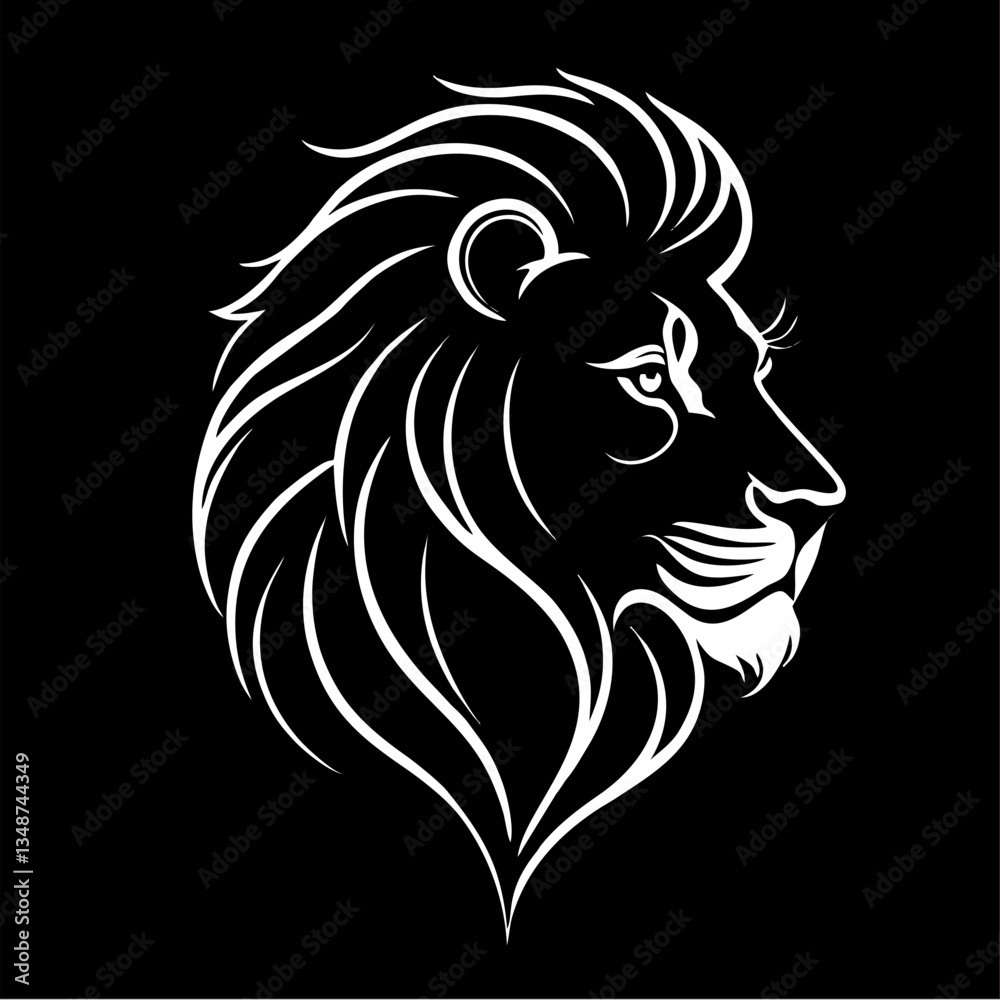 Fototapeta premium Elegant Minimalist Lion Vector Illustration Logo