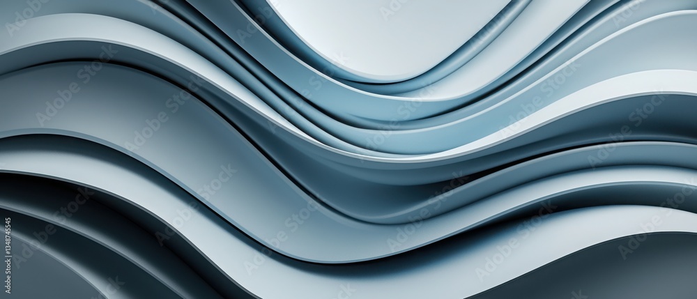 Abstract blue wavy layers creating a smooth, modern visual background for design projects.