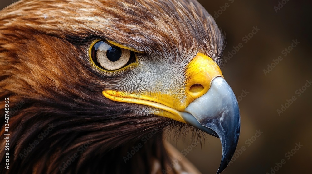 Fototapeta premium Close-up of Majestic Eagle with Intense Gaze and Detailed Feathers