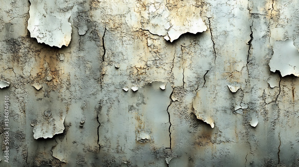 Obraz premium Textured Weathered Paint Surface Rustic Grey Brown Tones. AI Generated