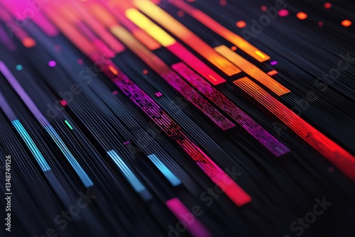 Financial data visualization in minimalist with vibrant fills