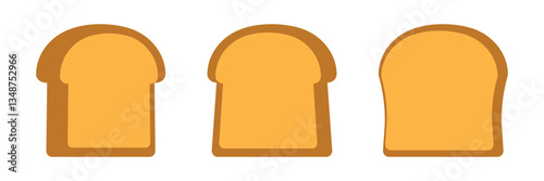 Icon of a slice of bread for a sandwich. Sliced piece of bread. Bread for toaster.