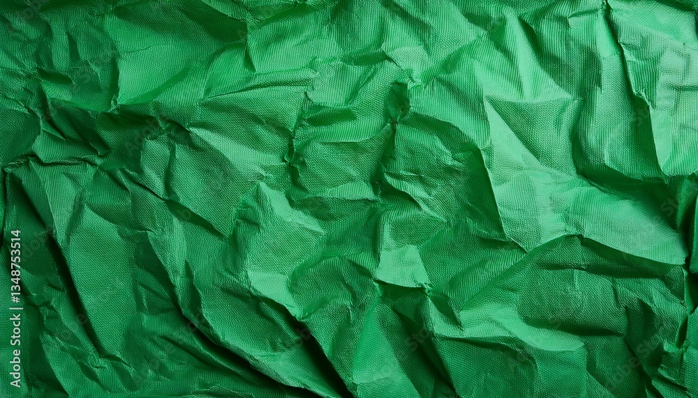 Fototapeta premium creased green paper backgrund texture