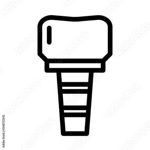 dental implant. This is a vector single icon with a line style. Suitable for any purpose, such as website design, mobile app design, logo design, pattern design, etc.