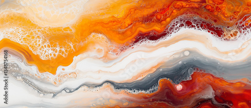 Wallpaper Mural An abstract acrylic painting featuring a blend of vibrant colors, intricate marbled patterns, and dynamic swirls Torontodigital.ca