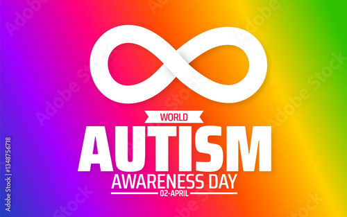 World Autism awareness day background banner or poster design template with autism infinity symbol design. Autism is a Developmental disability caused by difference in brain. observed every year.