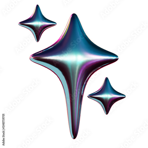 y2k chrome holographic element