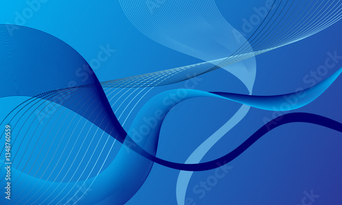 blue business lines wave curves on soft gradient abstract background