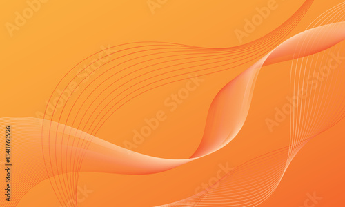 orange yellow smooth lines wave curves on soft gradient abstract background