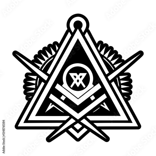 A glyph style icon of mason symbol
