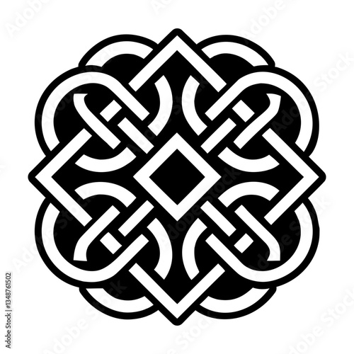 A glyph style icon of interlocking symbol