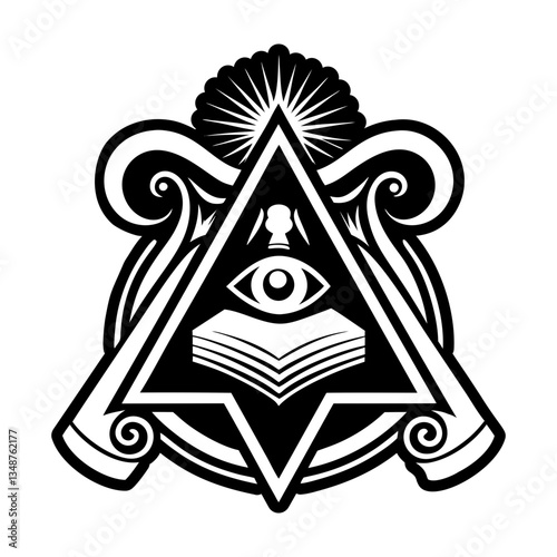 A filled style icon of philosophy eye symbol