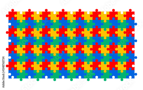 World Autism awareness day autism puzzle piece pattern background banner or poster design template. Autism is a Developmental disability caused by difference in brain. observed every year in 2 April.