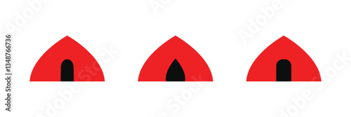 Tent icon. Hand drawn icon of a tent zipper, a portable shelter used for camping and outdoor activities.