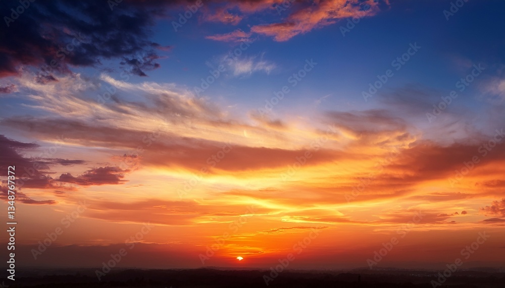 Fototapeta premium stunning sunset sky with heat colorations