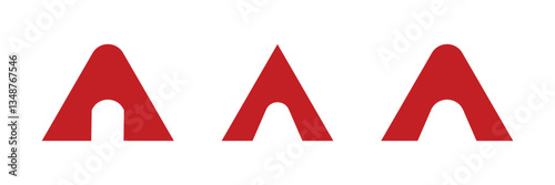 Tent icon. Hand drawn icon of a tent zipper, a portable shelter used for camping and outdoor activities.