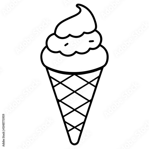 Creative Ice Cream Cone Outline Vector