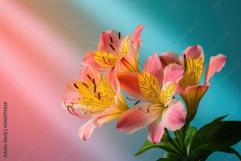 Fototapeta premium pink lily flowers