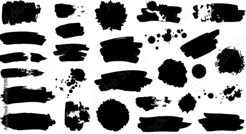 Ink Splatter and Brush Strokes: A collection of dynamic ink splatters and expressive brush strokes, perfect for adding texture, depth, and artistic flair to your design projects.